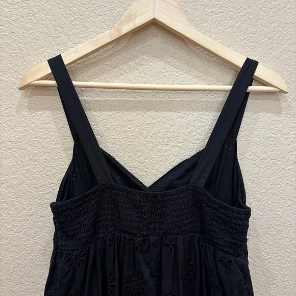 Zara Black Openwork Eyelet Embroidery Dress Size Medium - Picture 12 of 15